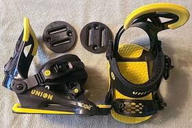 Union 5617 Cadet Snowboard Bindings Youth Small Black Yellow Great Condition