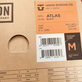 Union 810058161697 Atlas Snowboard Bindings Mens Size Medium Black