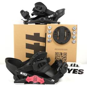 Yes 630949110916 Ipo Snowboard Bindings In Pitch Black With Mounting Discs Flex 5/10 - M Size S