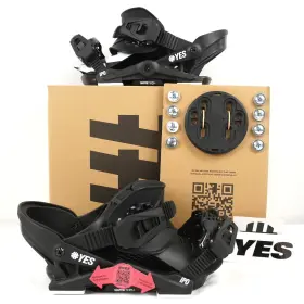 Yes 630949110916 Ipo Snowboard Bindings In Pitch Black With Mounting Discs Flex 5/10 - M Size S