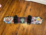 Rome Sds Heist Snowboard 2018 Multicolor Palm Trees + Burton Stiletto Binding Used. Price: $150.00.