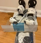 Burton Step Snowboard Bindings Women's Size 7.5 White Box With Accessories Used. Price: $172.00.