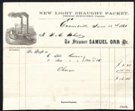 1861 New Light Draught Packet Evansville Steamer "samuel Orr" Shipping Receipt Used. Price: $49.99.