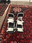 Ride C-6 Snowboard Bindings White Black Composite Ankle Buckles Used. Price: $160.00.