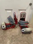 Salomon SP3 Snowboard Bindings W/ Mounting Plates Size M/l Red Gray Used. Price: $89.99.