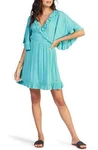 Msrp $60 Roxy Second Look Surplice Neck Dress Aqua Size Large (stained) New. Price: $16.32.