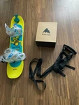 New Burton Kids Riglet 90CM Snowboard & Reel + Grom Bindings Leash. Price: $326.59.