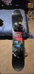 Fiveforty 162CM Wide Freeride Snowboard W/ Bindings Multi-color Graphic Used. Price: $300.00.