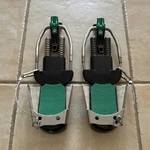 Large 22 Designs 75MM Telemark Ski Bindings Green/black W/ Heels & Hardware Used. Price: $300.00.