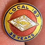 L.o.c. & D.h.w. Int'l Union 35 Years - Handshake Color Enameled Lapel Pin 14MM Used. Price: $12.99.