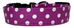 Plum Purple & White Polka Dots Mm Handmade Dog Collar New. Price: $19.99.