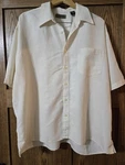 Axist Men's Y2K 2XL Cream Plaid Polyester Button-up Short Sleeve Shirt Pre-owned. Price: $29.99.