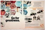 Salomon S555 Bindings Vintage 1975 Magazine Ad 2-PAGE Print Skiing Gear Used. Price: $13.50.